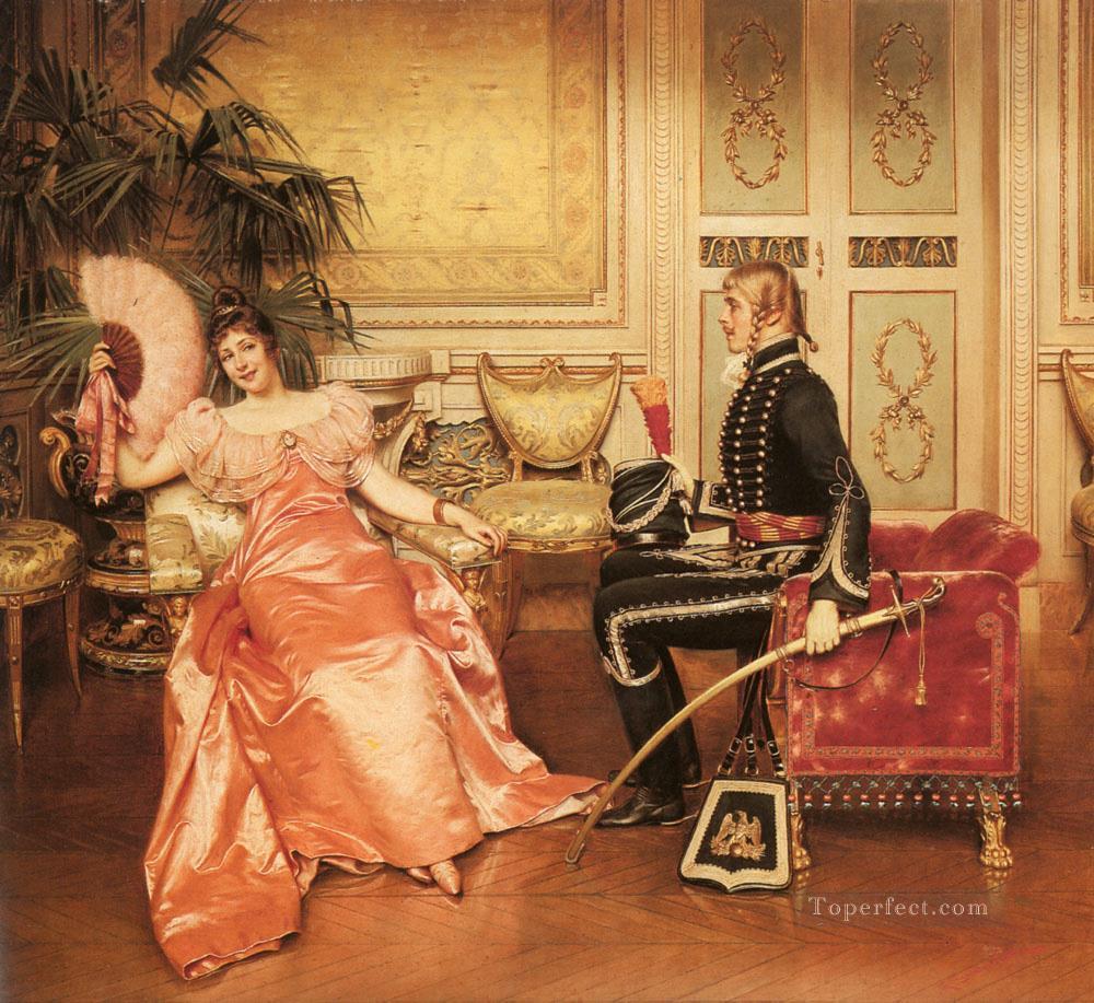 Flirtation lady Frederic Soulacroix Oil Paintings